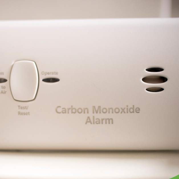 Close-up of a carbon monoxide alarm