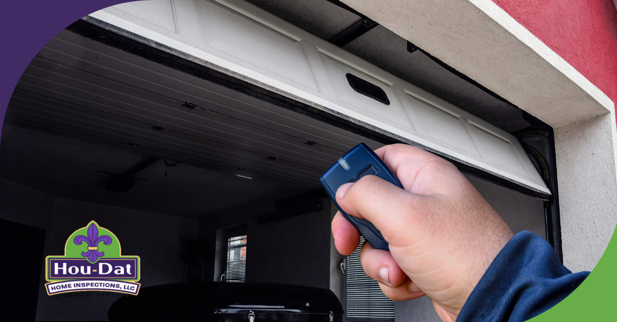 Opening a garage door with a remote control.